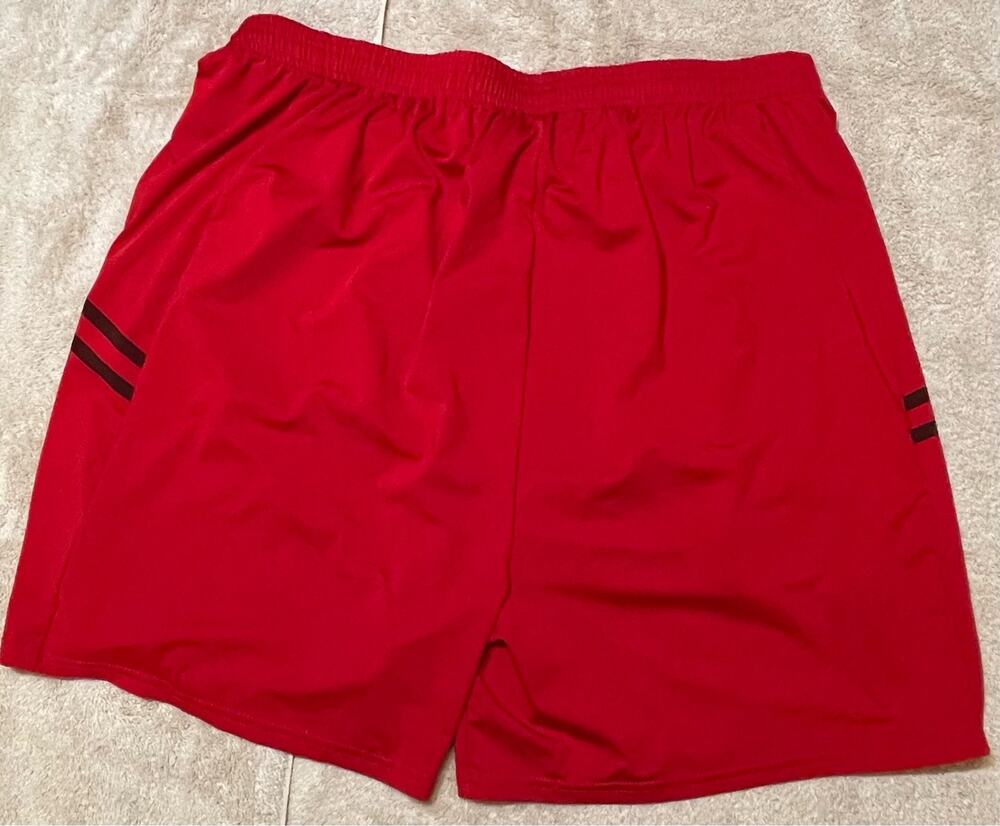 Essentials Men's 2XL Red Athletic Gym Shorts Drawstring Elastic Waist. Item# S4